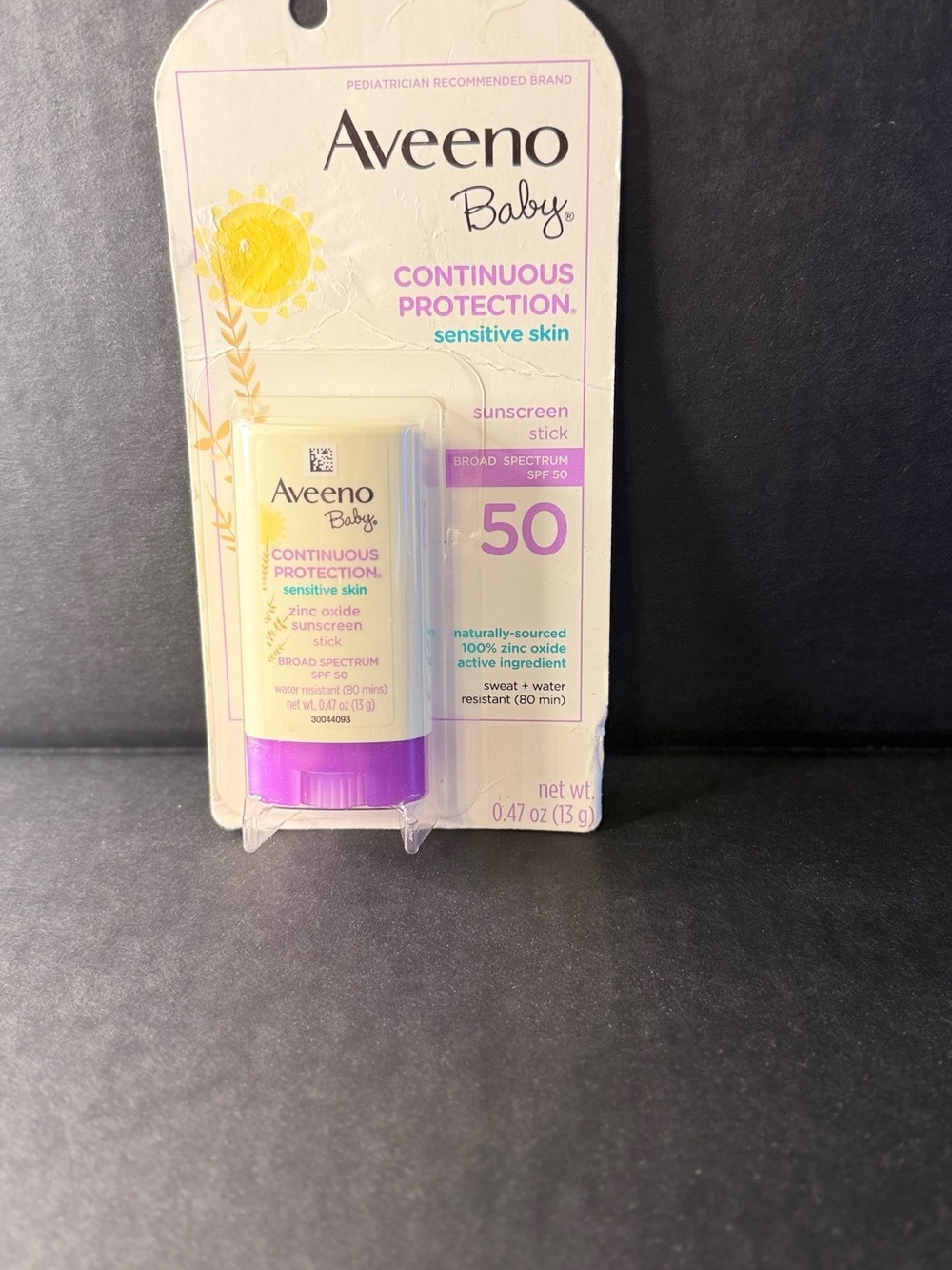 Aveeno Baby Continuous Protection Mineral Sunscreen Stick SPF 50, 0.47 oz